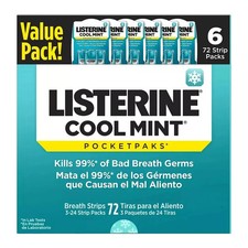 Listerine Cool Mint Pocketpaks Breath Strips, 6 pk./72 Strips/ 432 Count