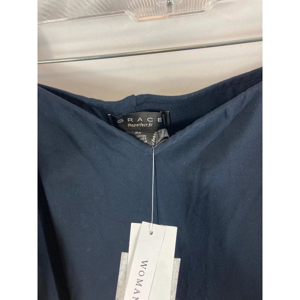 NWT GRACE ELEMENTS Woman Pull-on Jersey Pants In Night Life 3X Foto 3 de 4