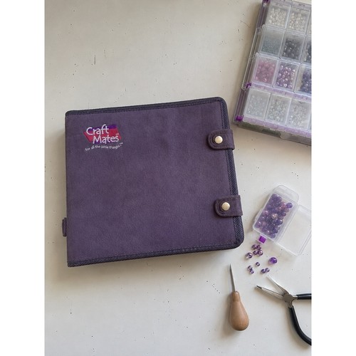 Craft Mates Lockables Bead Organizer Binder Purple Craft Storage with Beads
