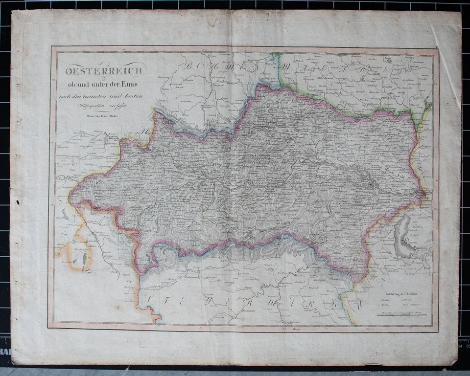 Österreich Historische Landkarte Tranquillo Mollo koloriert Kuperstich um 1818 - Bild 2 von 4