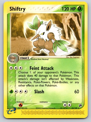 Shiftry Rare EX Sandstorm 22/100 MP Pokemon Card TCG