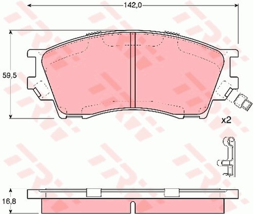 Trw GDB3230 Bremsbelagsatz, Scheibenbremse FüR Eunos, Ford Asien & Ozeanien-image