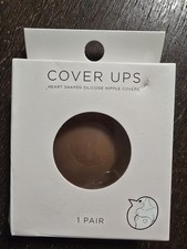 NIP FOREVER 21 Brown Tan Heart Shaped Silicone Nipple Covers Pasties Reusable
