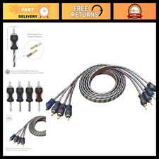 6ft 4-Channel RCA Audio Cable - Twisted Pair, Noise Reduction, High-Quality Soun