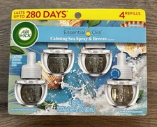 Air Wick Plug-In Scented Oil Refills, Calming Sea Spray Breeze, 4 Count