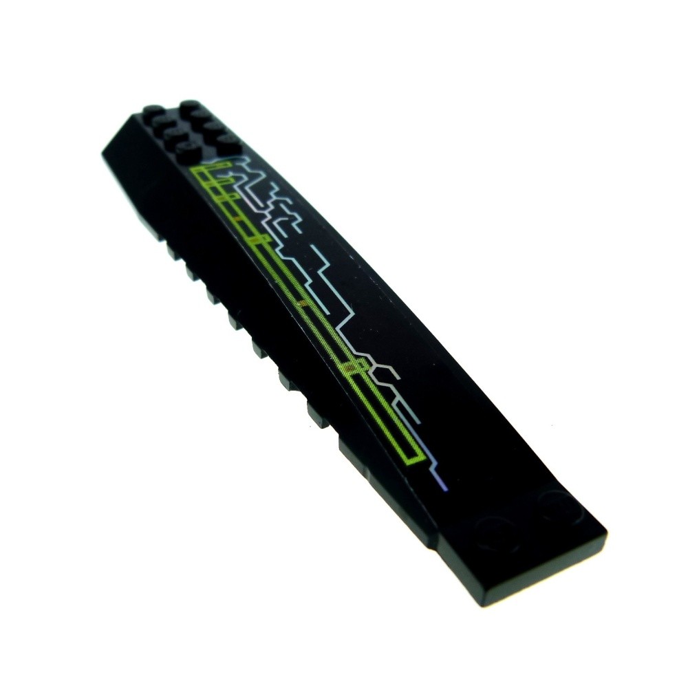 1x Lego Wedge Wing Plate 16x4x1 Black Holographic 7646 45301pb021L