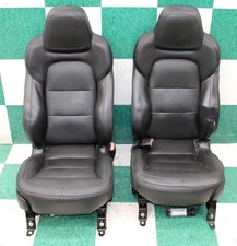 Worn 12 Corvette Black Leather Heat Memory Dual Power Bucket Seats Pair Wty