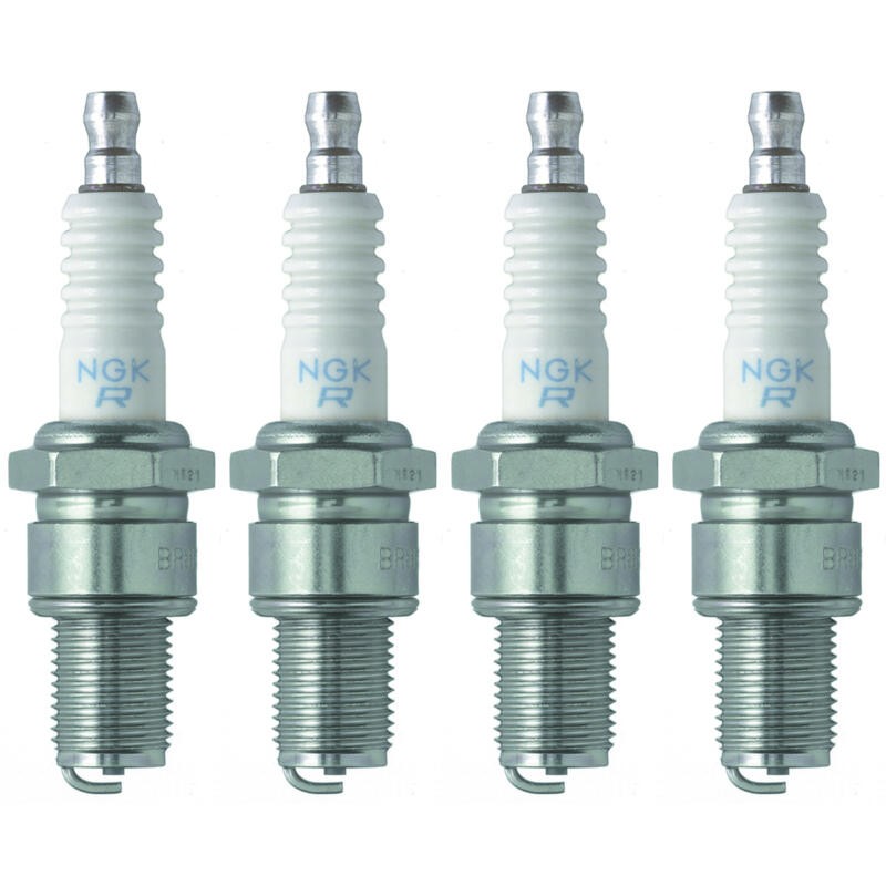 NGK Spark Plug 5422 4-PACK BR8ES 14mm Copper Core Nickel, Flat Seat, HR 8