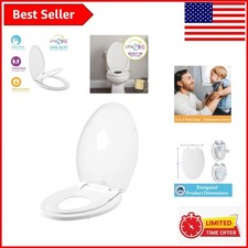 Little2Big Elongated Toilet Seat with Built-In Toddler Potty for Easy Training