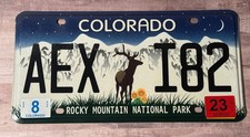 2023 Colorado Rocky Mountain National Park License Plate # AEX I82