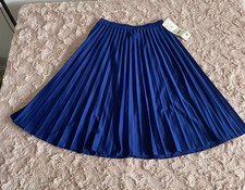 NWT Vintage Frayne Womens Medium Cobalt Blue Pleated Flare Pullup Skirt