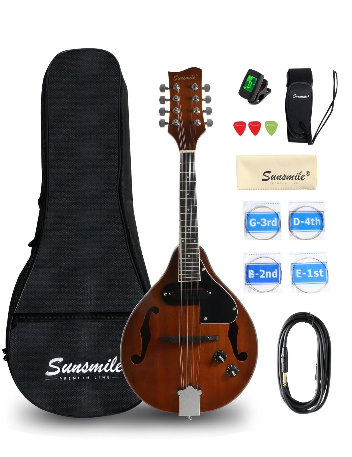 A-Style 8 String Acoustic-Electric Mandolin Instrument with Pickup