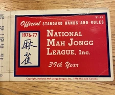 1976/77 MAHJONG NATIONAL MAH JONGG LEAGUE OFFICIAL HANDS RULES VG CONDITION