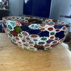 Vintage Mid-Century ITALIAN MURANO Millefiori Art Glass Oval Bowl, circa 1970s
