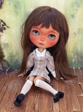 OOAK Blythe Custom Doll By Amber Carr Dollinquent Tan Skin Sad Eyes
