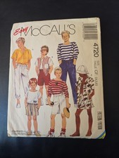 MCCALL'S 4720 Boys TOP AND PANTS PATTERN UNCUT Child 4 5 6
