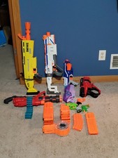 Nerf Lot - 9 Guns, Darts, Mags Accessories - Fortnite , Elite, Zombie Strike