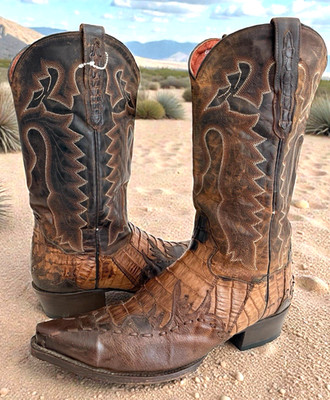 Dan Post Mens Apache Caiman Aligator Brown Caboose Boot Size 9.5 D