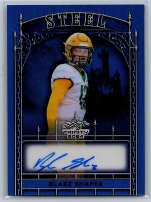 2024 Leaf Trinity #S-BS1 Blake Shapen AUTO Steel Blue  SP/10 RARE Baylor-MSU