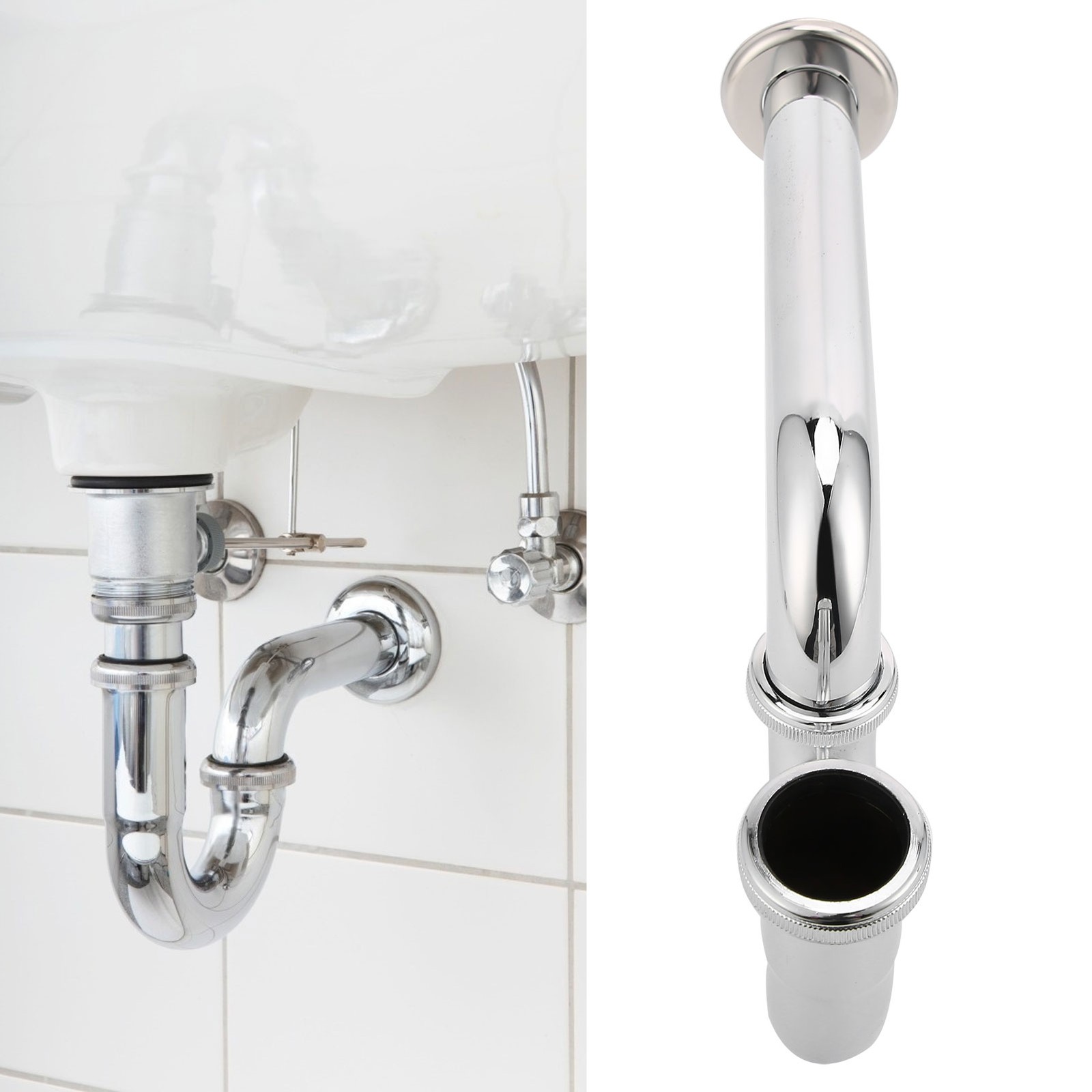 Sink Siphon Trap Waste Drain Valve Kit Washbasin Syphon Draining Pipe AU.