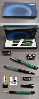 Pelikan M150 Füllfederhalter und K150 Kugelschreiber schwarz/grün  um 2006
