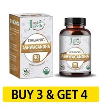 Just Jaivik Organic Ashwagandha 750mg 90 Tablets  BUY 3  GET 4 