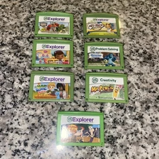 Lot of 7 Leap Frog LeapPad Explorer Learning Games Pre-Owned Monster Inc+ More!!