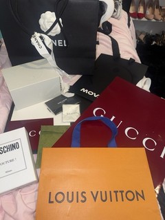 Lot Of Gucci Louis Vuitton Chanel Shopping Bags