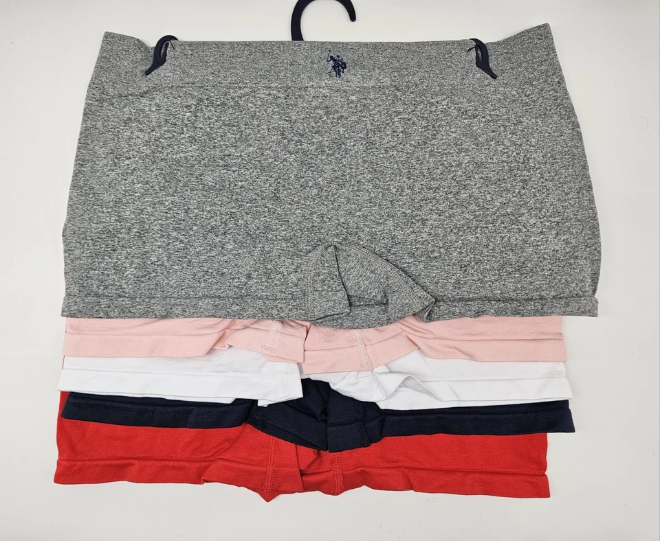 Shorts masculino 5 peças US POLO ASSN feminino 1X 2X logotipo sem costura cinza rosa branco vermelho marinho - Imagem 3 de 4