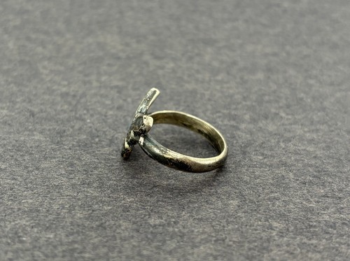 Vintage Native American Navajo Sterling Silver Turquoise Butterfly Ring Size 5 - Picture 2 of 5