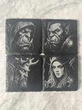 World Of Warcraft Set 4Coasters Featuring Gul?dan, Malfurion, Sylvannas & Thrall