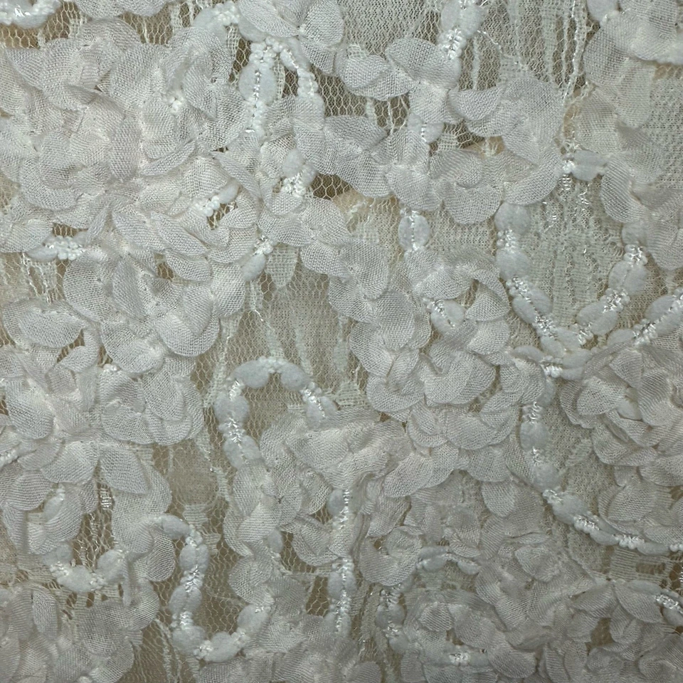 Beige por ECI Y2K Blanco Encaje Floral Apliques Coqueta Delicada Romántica Talla XL Foto 3 de 4