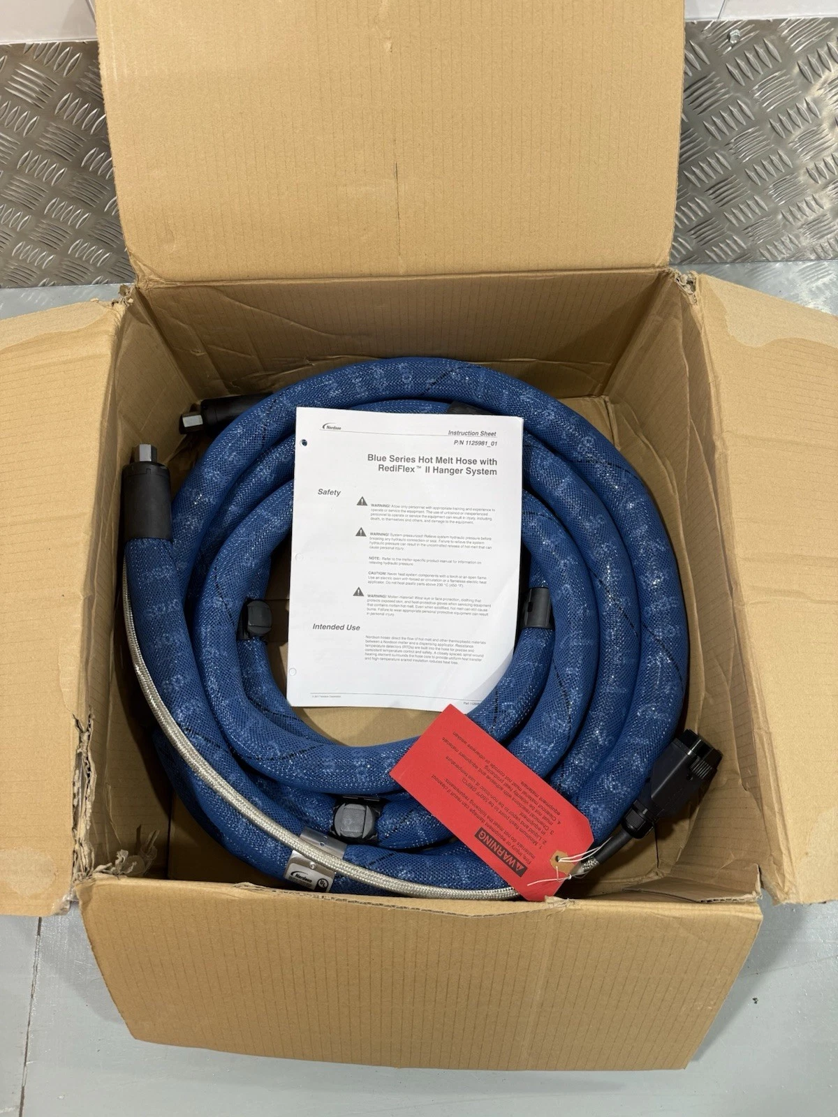 Nordson 223838 Hot Melt Heated Blue Hose 5/16x20 FT 240V Auto HF Brand New