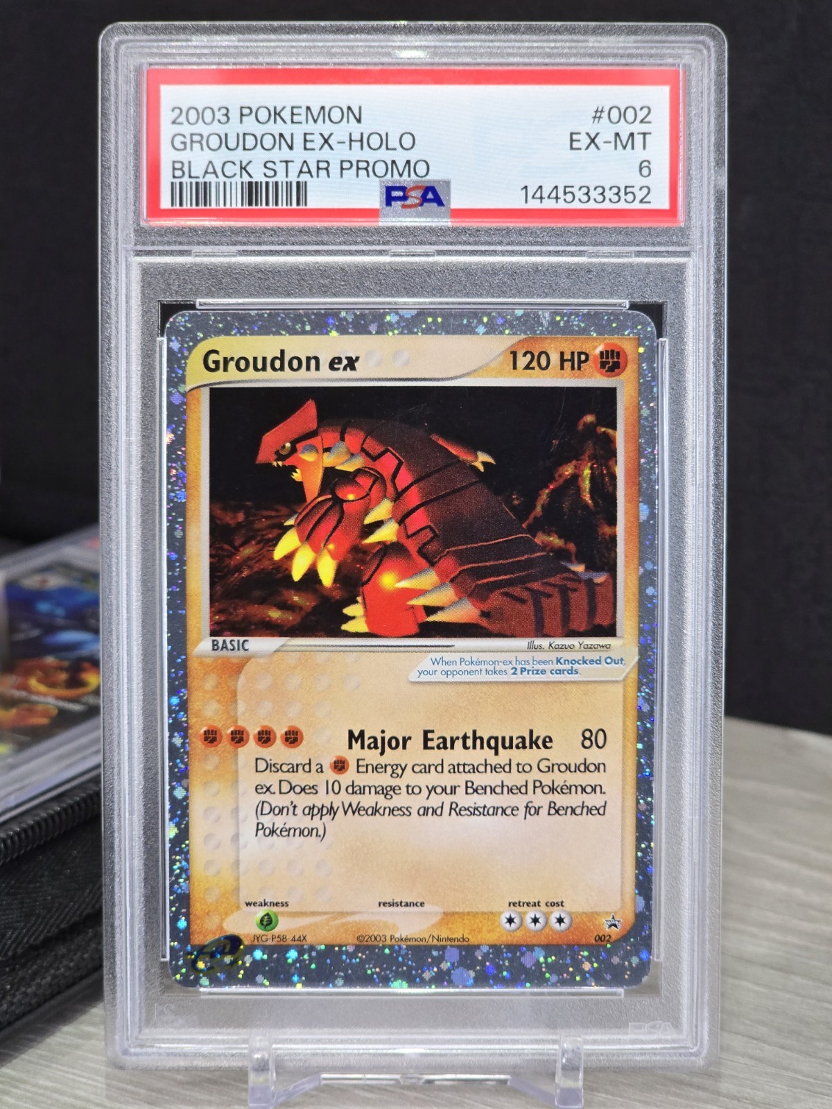 Pokemon Card TCG Groudon ex #002 Black Star Promo 2003 Holo Rare Vintage PSA 6