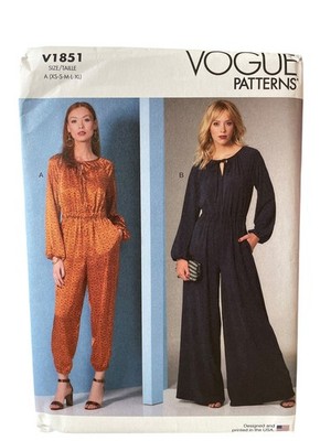 Vogue Patterns V1851 Misses' Jumpsuit XS-XL Modern Sewing Pattern