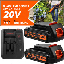 2Pack 20V 1.5AH Lithium Battery/Charger for Black & Decker 20 Volt LBX20 LBXR20