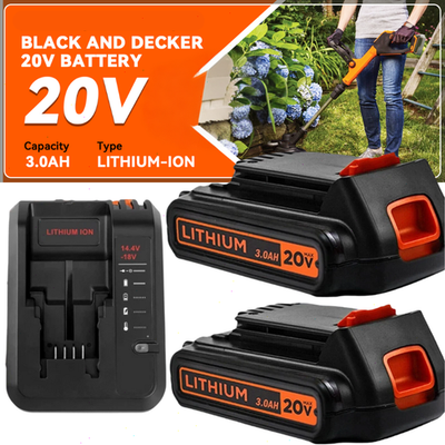 #ad 2Pack 20V 1.5AH Lithium Battery Charger for Black amp; Decker 20 Volt LBX20 LBXR20 $49.00