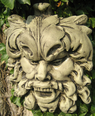 Maske der Wahrheit Wandrelief 33 cm römisches Gesicht Steinoptik Garten Wandschmuck