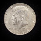 40% Silver 1968 Kennedy Half Dollar - Circulated Condition - 15-41