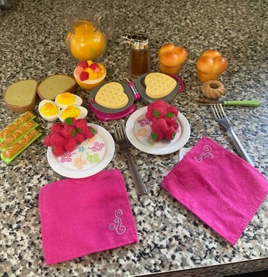 Retired! - 2016 American Girl Waffle Breakfast Set With Big Breakfast Add Ons