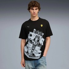 Puma Scuderia Ferrari Formula 1 Big Logo Shirt Adult L Black Racing All Over