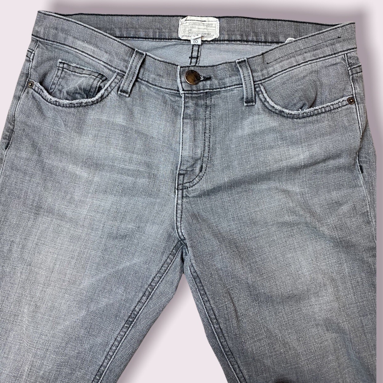 Current/Elliott Cropped Straight Gutter gray jean… - image 5