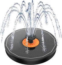 Solar Fountain Orange Flower Glass, 3.5W Solar Bird Bath Fountain Pump No Batter
