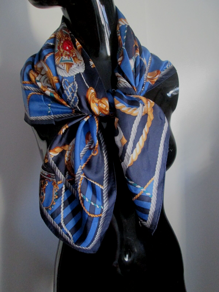 Art of Silk Tie Rack 100% Silk Equestrian Square Scarf Made