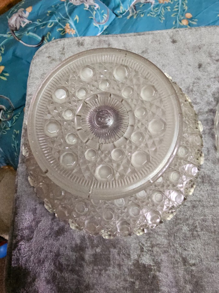 2 vintage glass cake stands eBay
