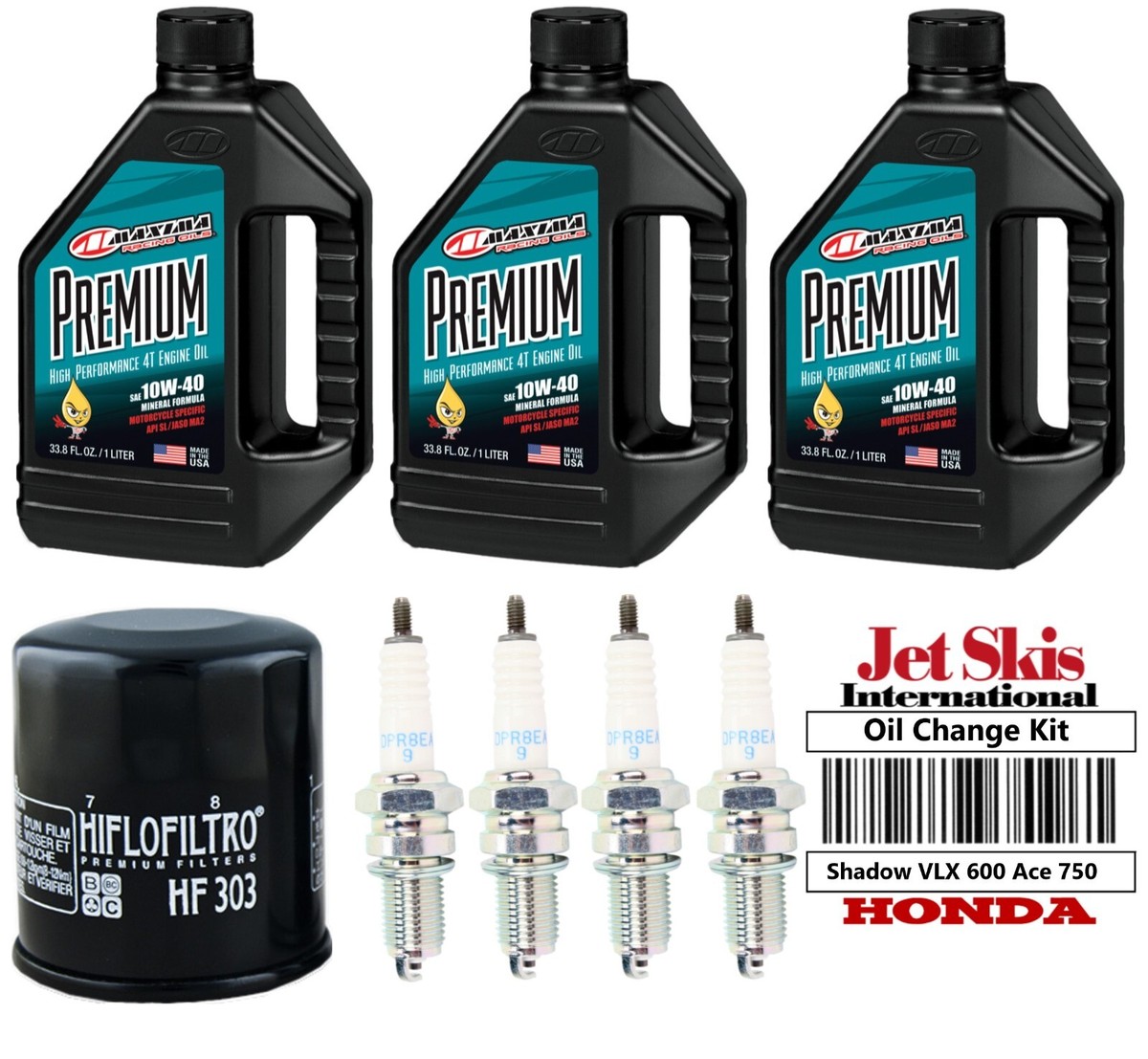 10W40 Oil Change Kit Honda Shadow 600 VT600 NGK Plugs Oil Filter