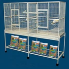 64" X-LARGE Double Divider Flight Bird Breeding Cockatiels LoveBird Rolling Cage