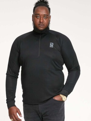 D555 Herren Duke Drywear Polyester 1/4 Zip Activewear Gym Sport T-Shirt Übergröße