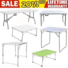 Folding Table Portable Fold Up Tables Camping Garden Party Trestle Dinner Buffet