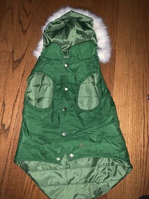 OLD NAVY Puffer Vest Sweater Dog Kelly Green Forest & Hooded Faux Fur ❤️tw11j - Image 1 of 4